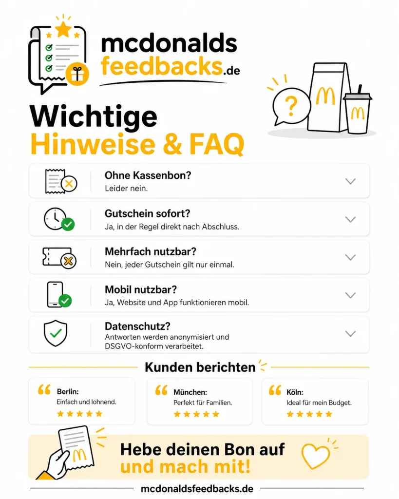 McDonalds Feedback 4 Häufig gestellte Fragen zur Umfrage